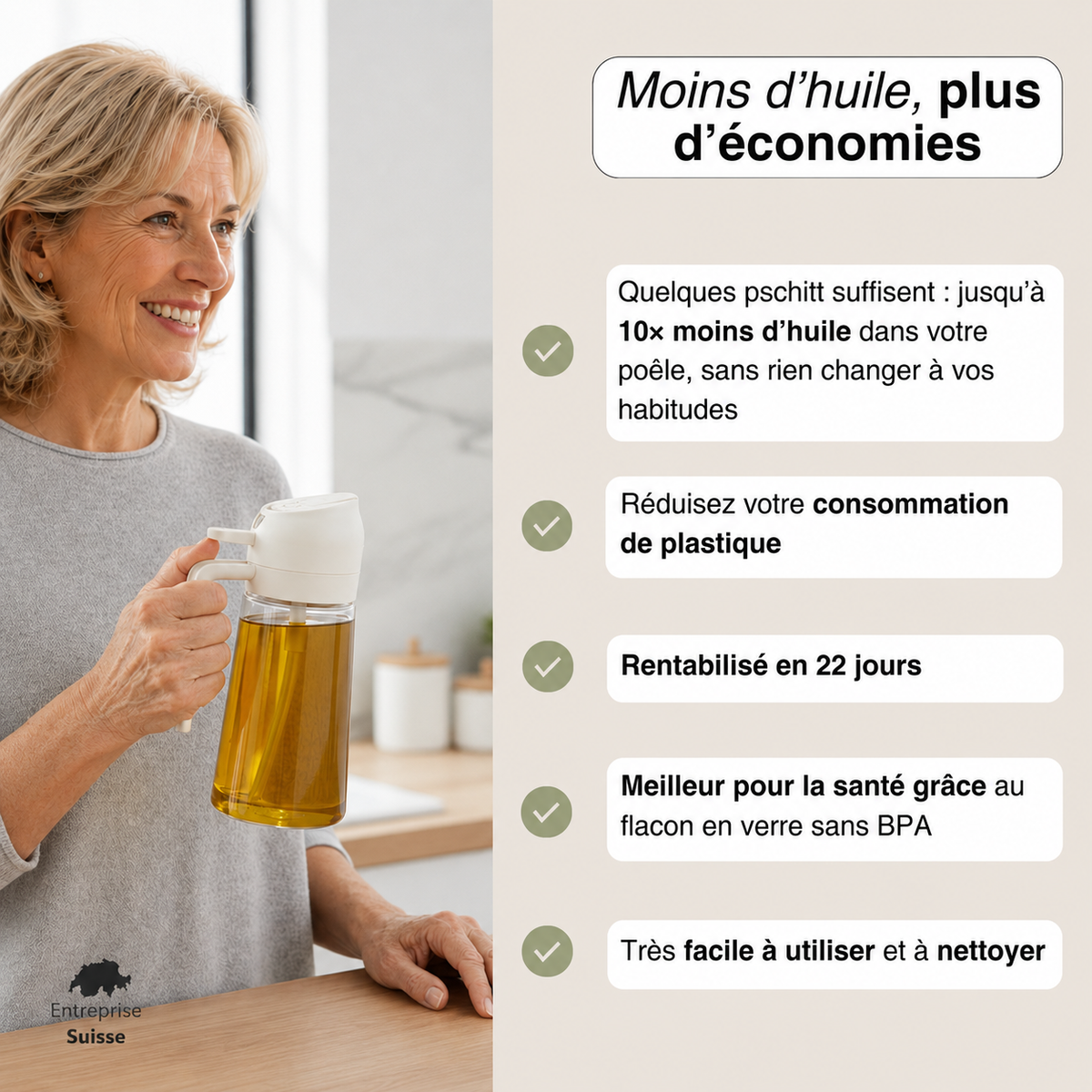 Vaporisateur d'huile en verre - chaque goutte compte