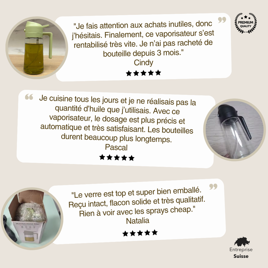 Vaporisateur d'huile en verre - chaque goutte compte